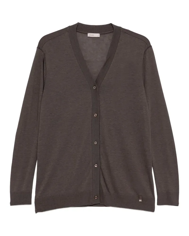Herno Cardigan mit V-Ausschnitt - Braun Braun