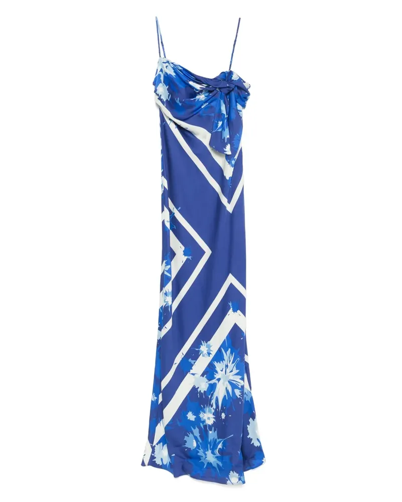 MSGM Maxikleid mit Print - Blau Blau