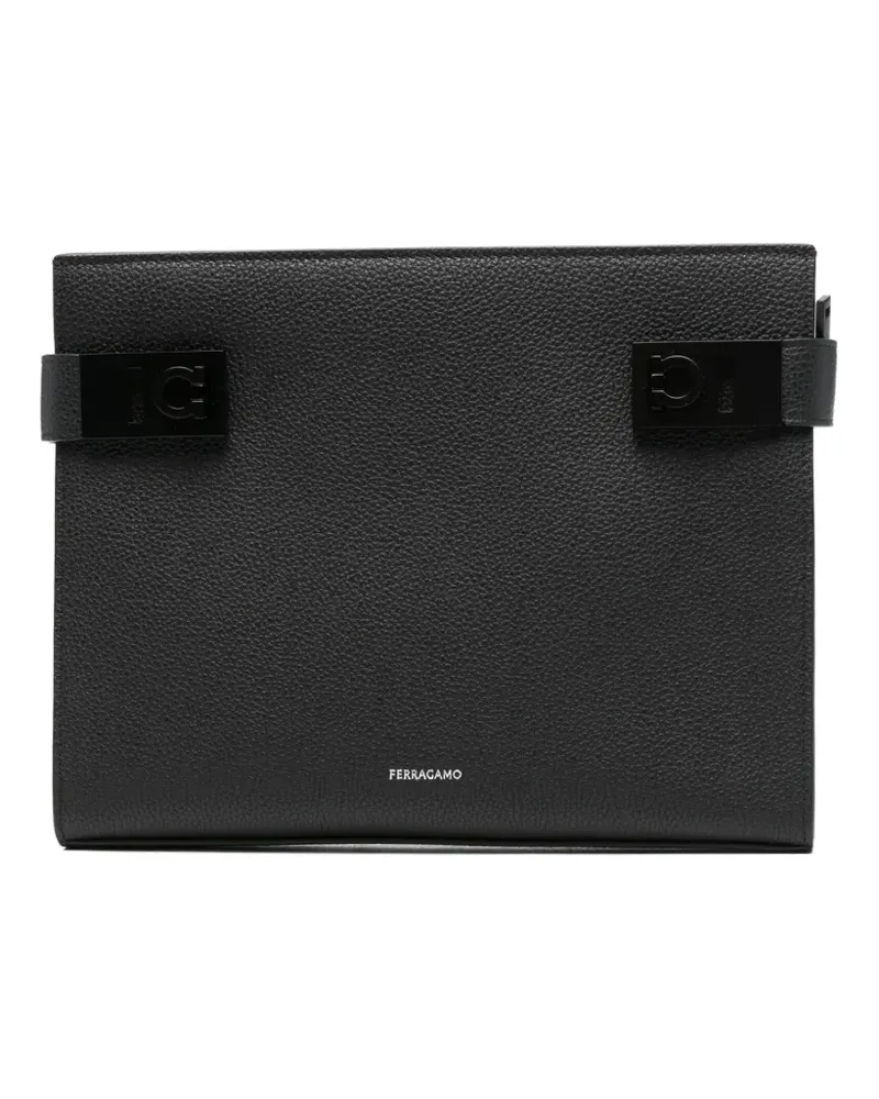 Ferragamo Clutch mit Gancini-Schnalle - Schwarz Schwarz