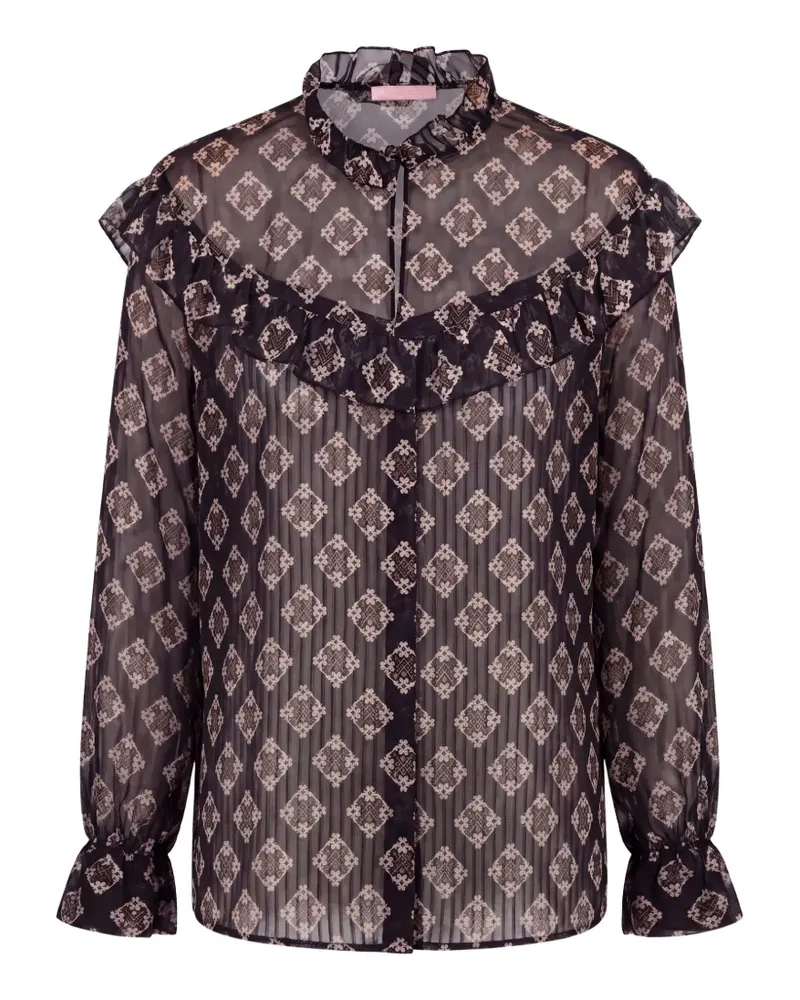 Kristina Ti Hemd mit geometrischem Print - Schwarz Schwarz