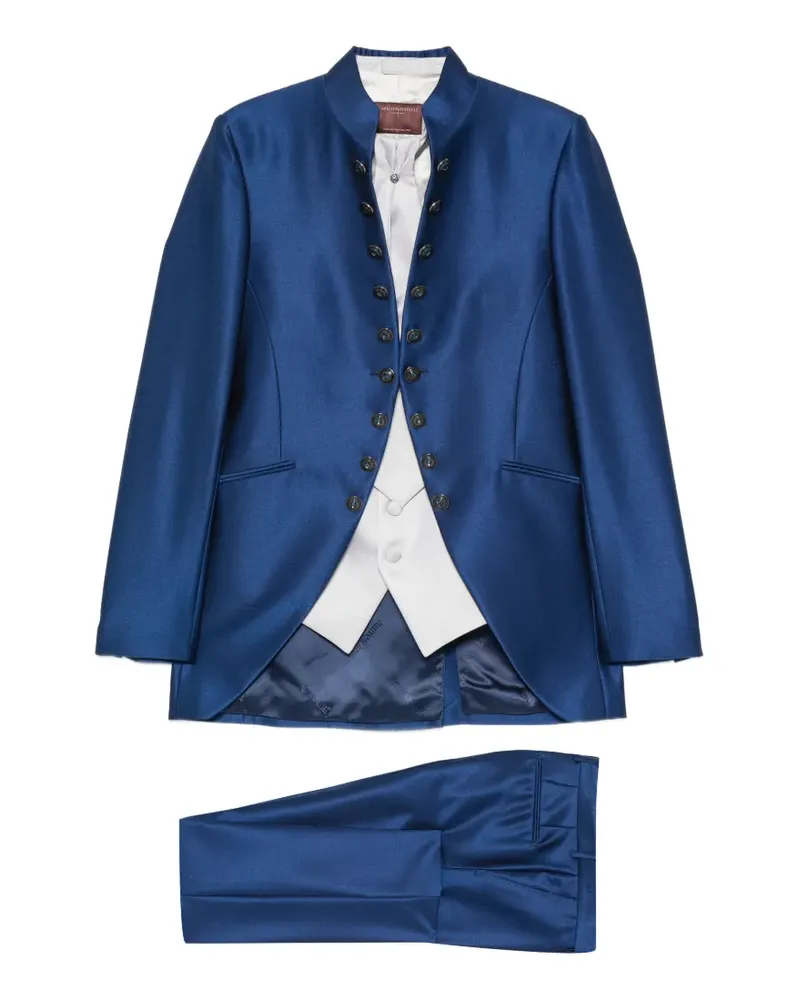 Carlo Pignatelli mandarin-collar suit (set of four) - Blau Blau