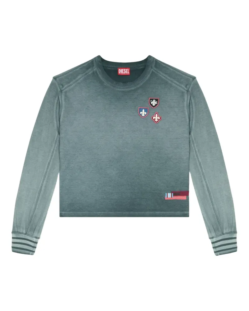 Diesel T-shirt with patches and microwaffle inserts - Blau Blau