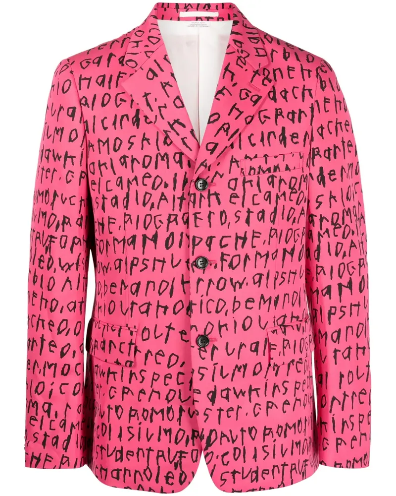 Comme des Garçons Sakko mit grafischem Print - Rosa Rosa