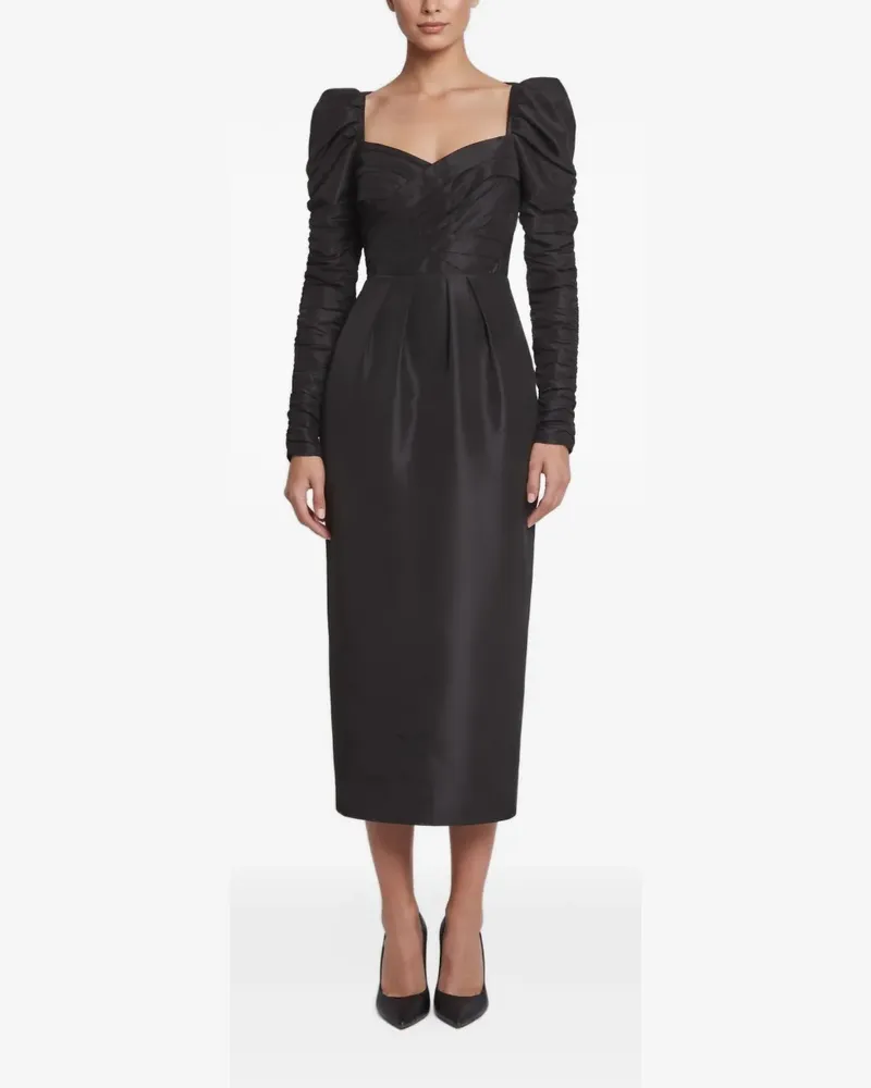 Self-Portrait Maxikleid aus Taft - Schwarz Schwarz