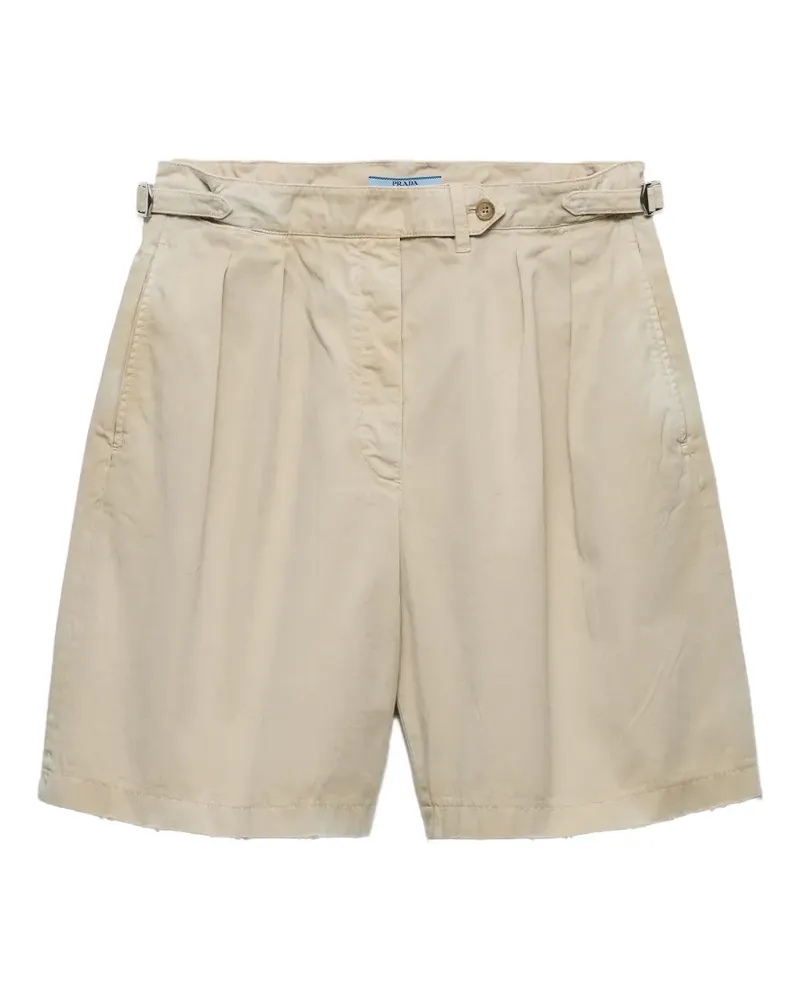 Prada Stückgefärbte Shorts aus Old Gabardine - Nude Nude