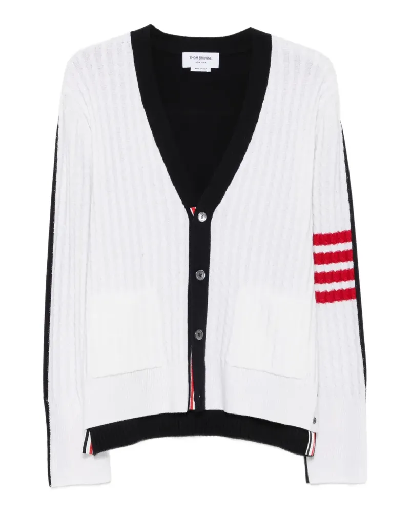 Thom Browne 4-Bar cable-knit cardigan - Weiß Weiß