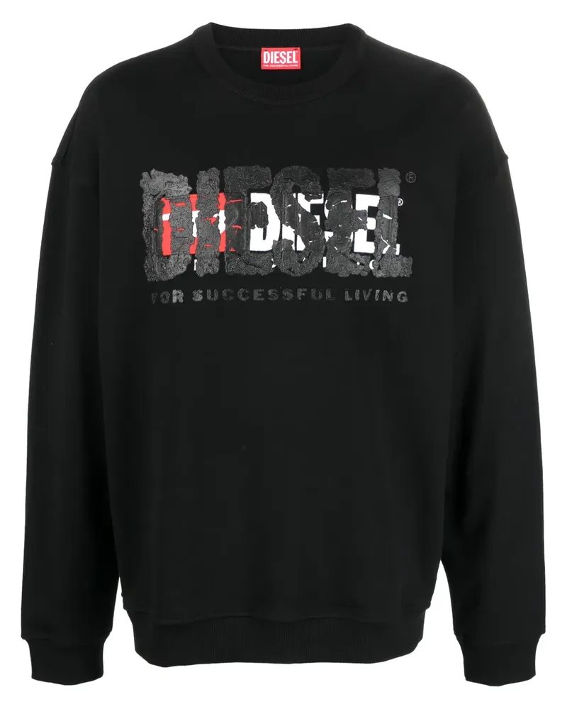 Diesel Sweatshirt mit Logo-Print - Schwarz Schwarz
