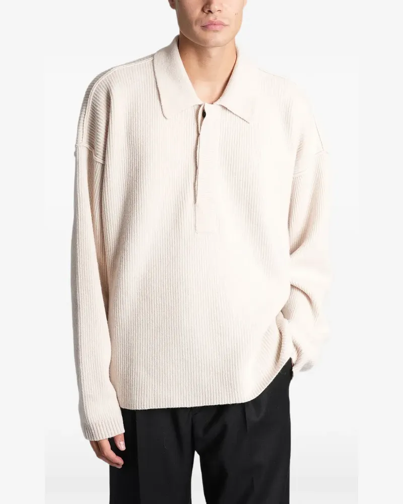 Roberto Collina Poloshirt aus geripptem Strick - Nude Nude