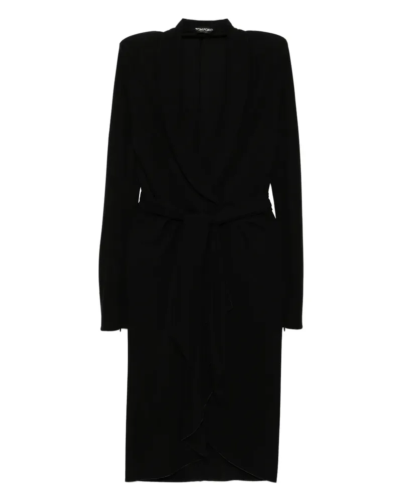 Tom Ford Langärmeliges Wickelkleid - Schwarz Schwarz