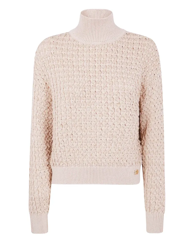 Elisabetta Franchi high-neck bouclé-knit sweater - Nude Nude