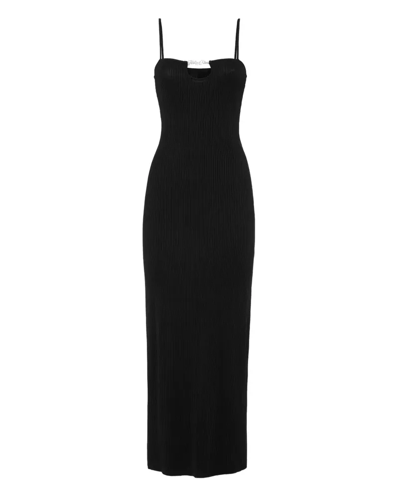 Philipp Plein Kleid mit Logo - Schwarz Schwarz