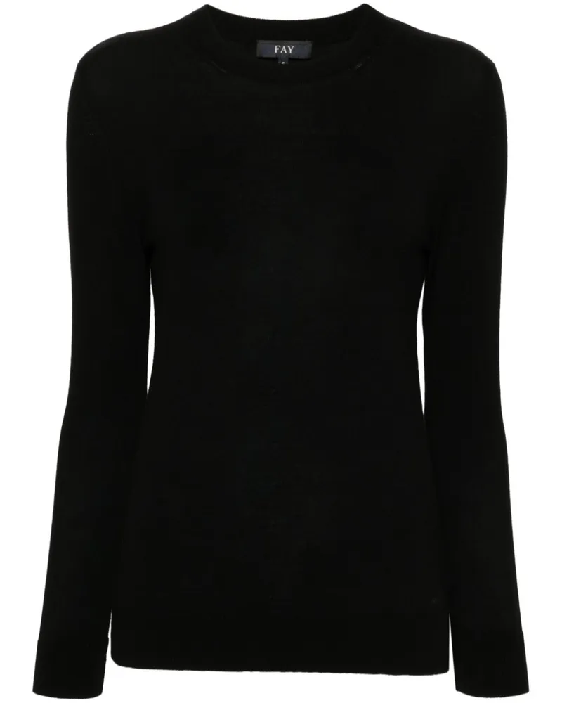 Fay Pullover mit Logo-Stickerei - Schwarz Schwarz