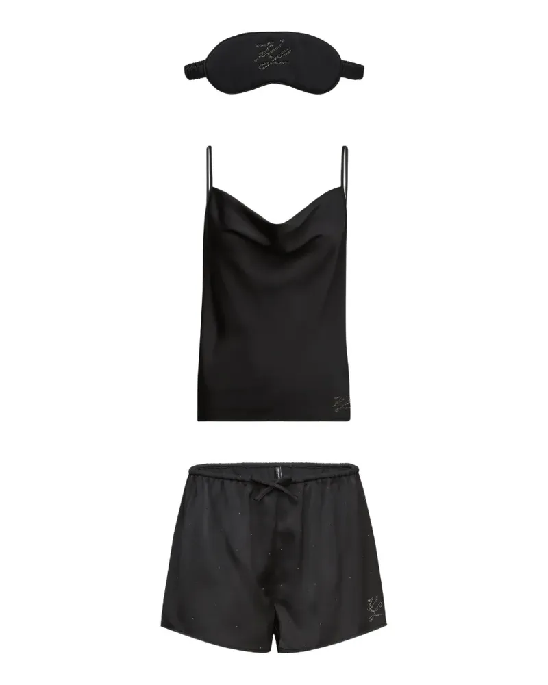 Karl Lagerfeld Pyjama mit Strass - Schwarz Schwarz