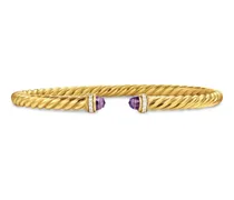 18kt Cablespira Flex® Gelbgoldarmband mit Amethyst und Diamant 4mm