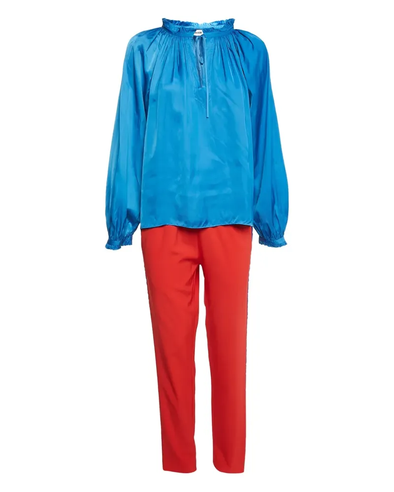 Zadig & Voltaire Pre-owned gerüschtes Satinhosen-Set - Blau Blau