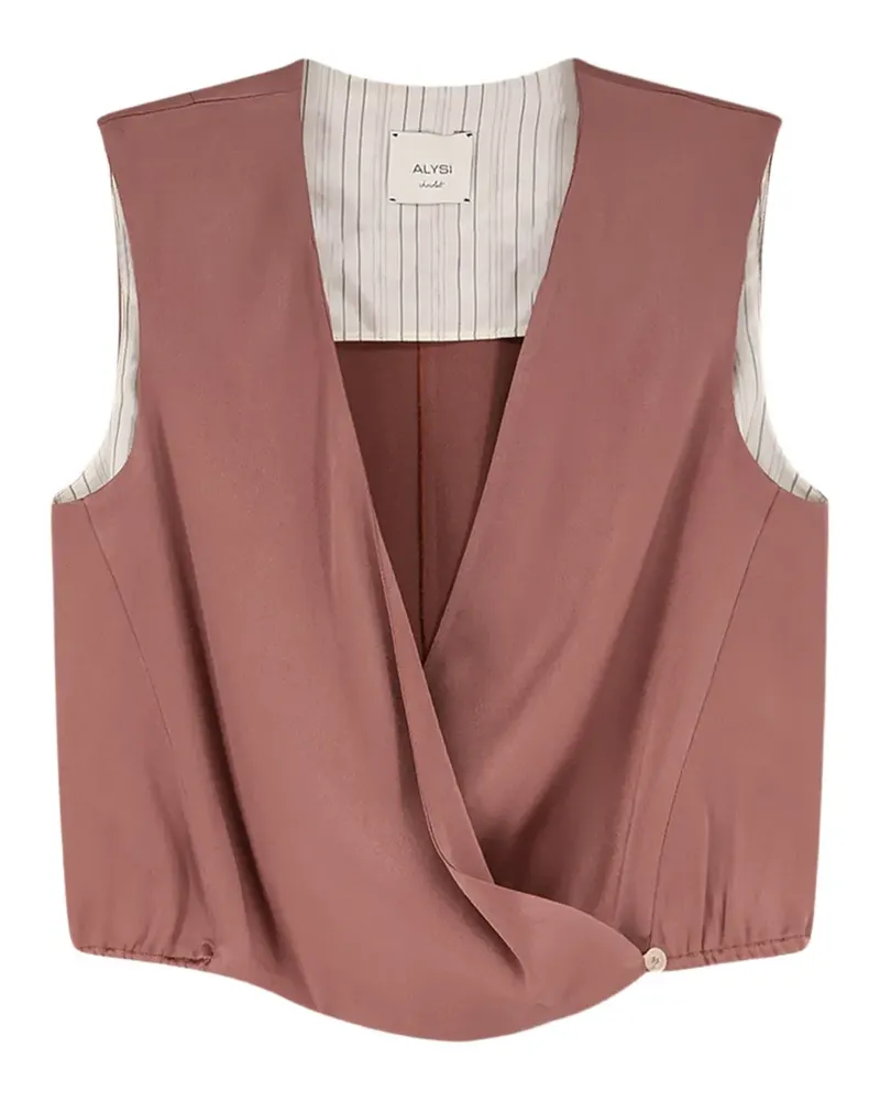 ALYSI Satintop mit V-Ausschnitt - Rosa Rosa