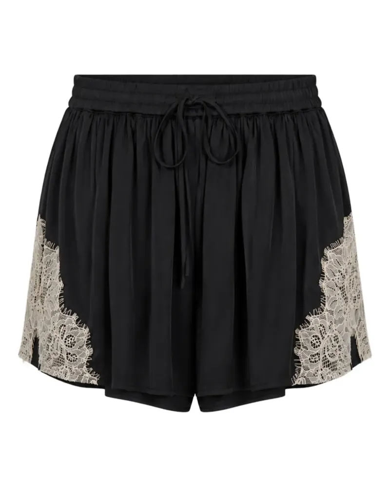 Cinq à Sept Esme Mini-Shorts mit Spitzenbesatz - Schwarz Schwarz