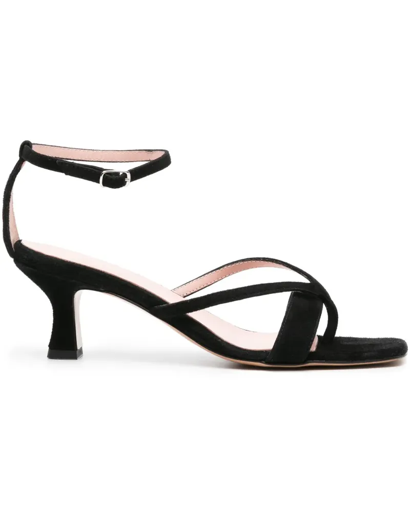 Anna F. Sandalen aus Wildleder 70mm - Schwarz Schwarz