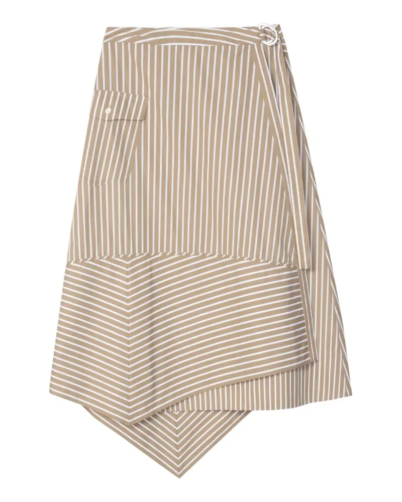 3.1 phillip lim Asymmetrischer Rock mit Streifen - Nude Nude