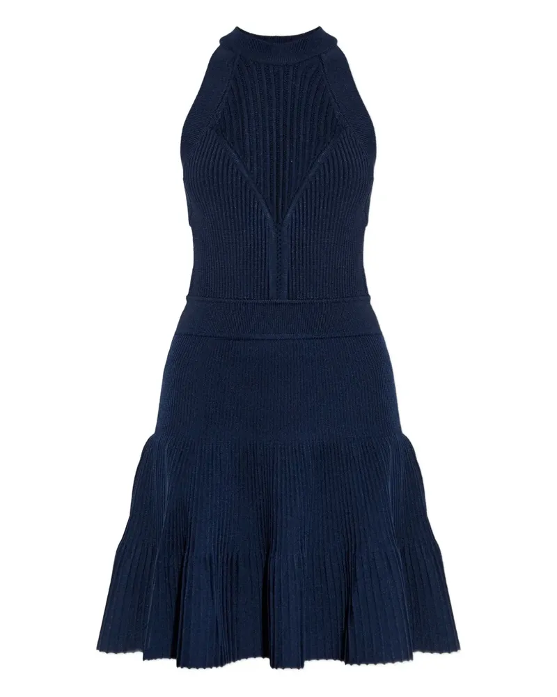 Balmain ribbed halter mini dress - Blau Blau