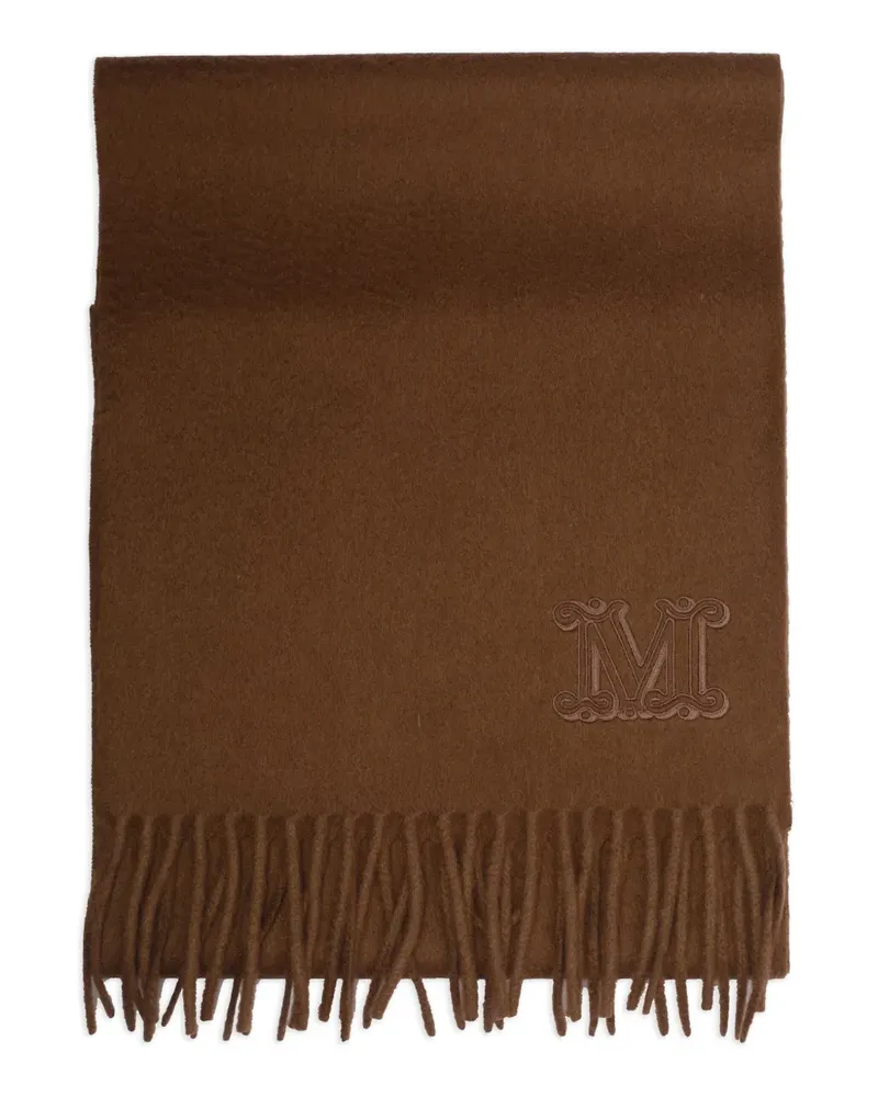 Max Mara Schal mit Logo-Stickerei - Braun Braun