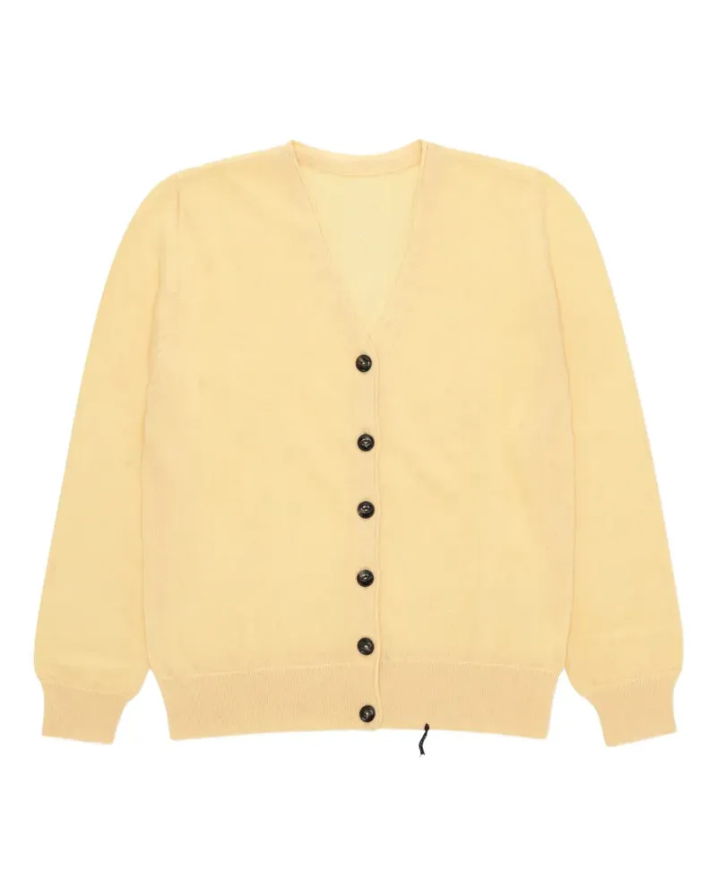 Fortela Gerippter Greg Cardigan mit Knöpfen - Gelb Gelb