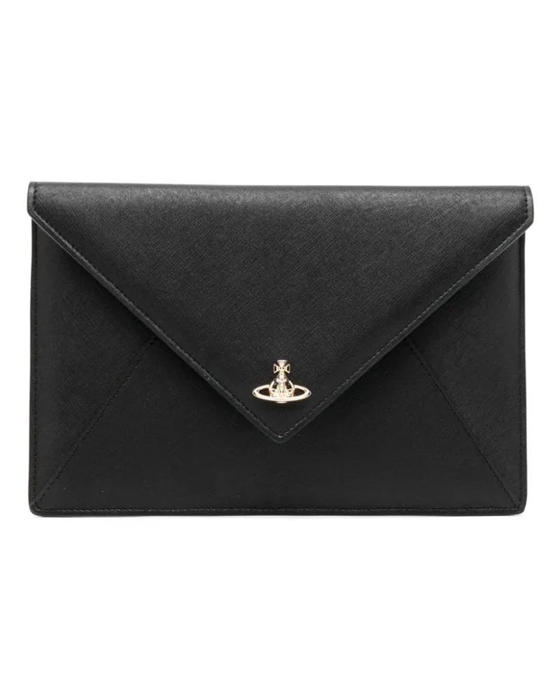 Vivienne Westwood Clutch in Kuvertform Schwarz