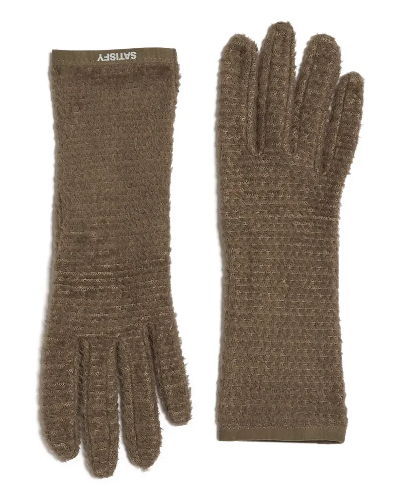 Satisfy Fleece-Handschuhe mit Waffelmuster - Braun Braun