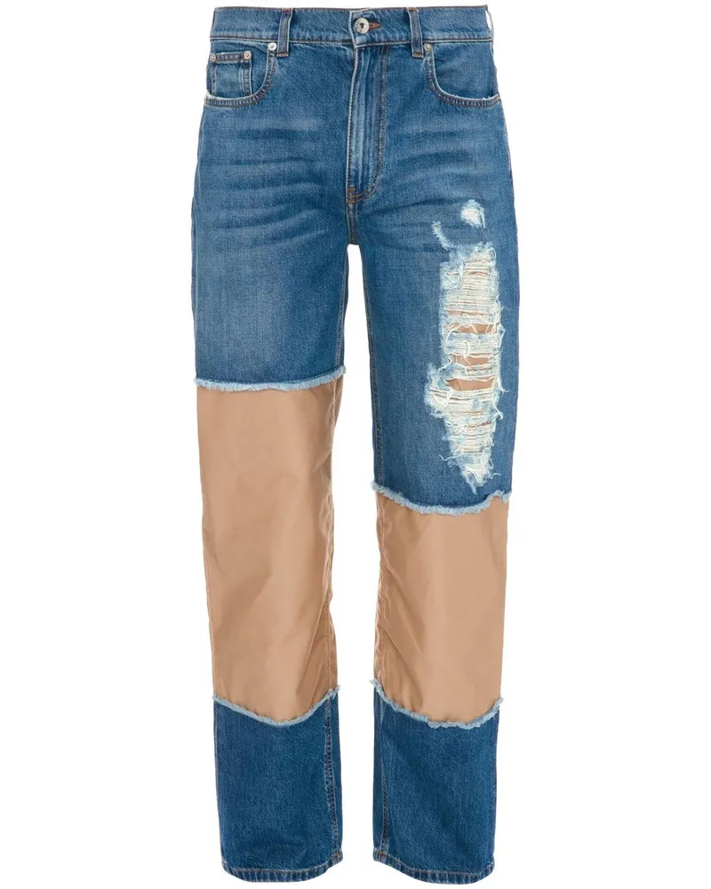 J.W.Anderson Gerade Jeans im Distressed-Look Blau