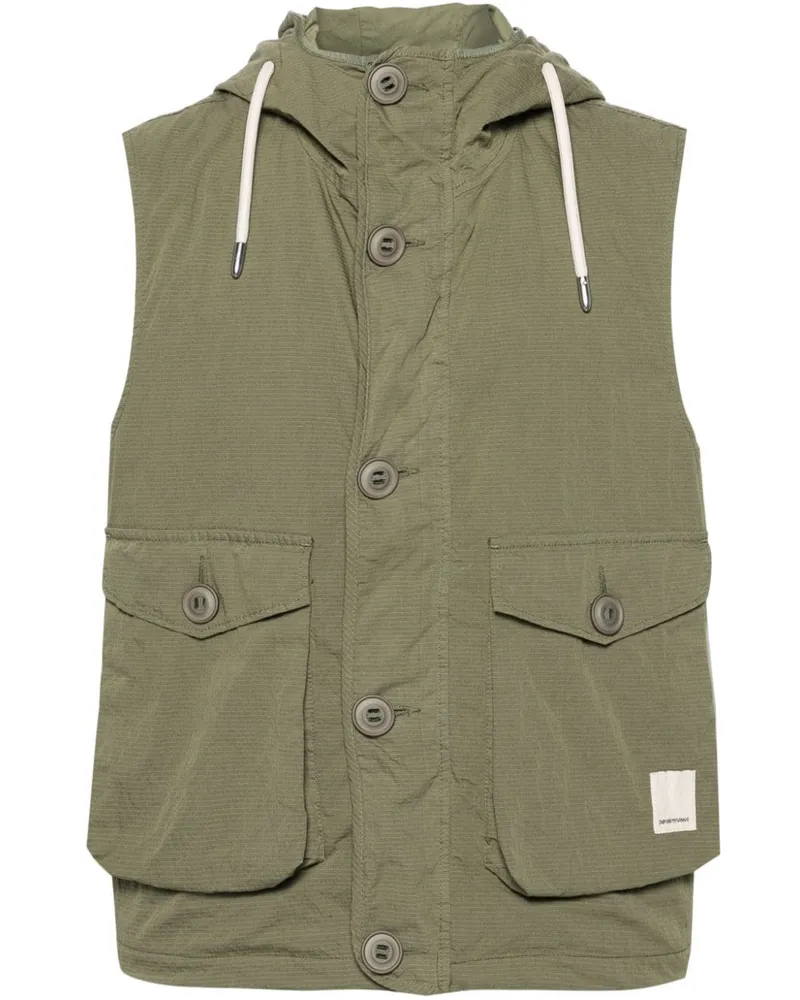 Emporio Armani Ripstop-Weste mit Kapuze - Grün Grün