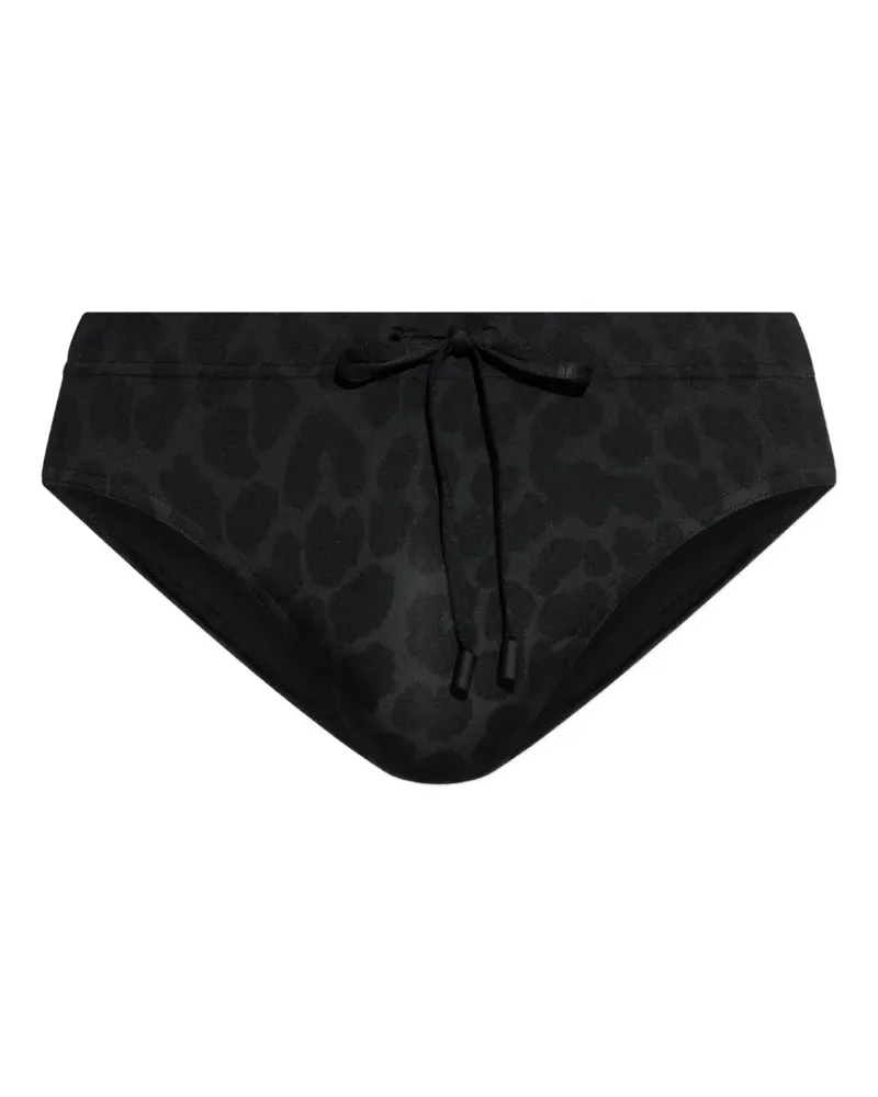 Balmain Badehose mit Leoparden-Print - Schwarz Schwarz