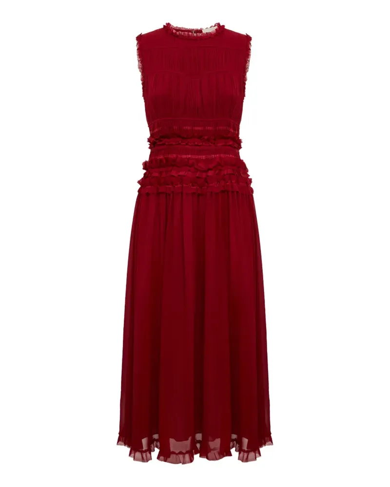 Ulla Johnson Etta ruffled sleeveless midi dress - Rot Rot