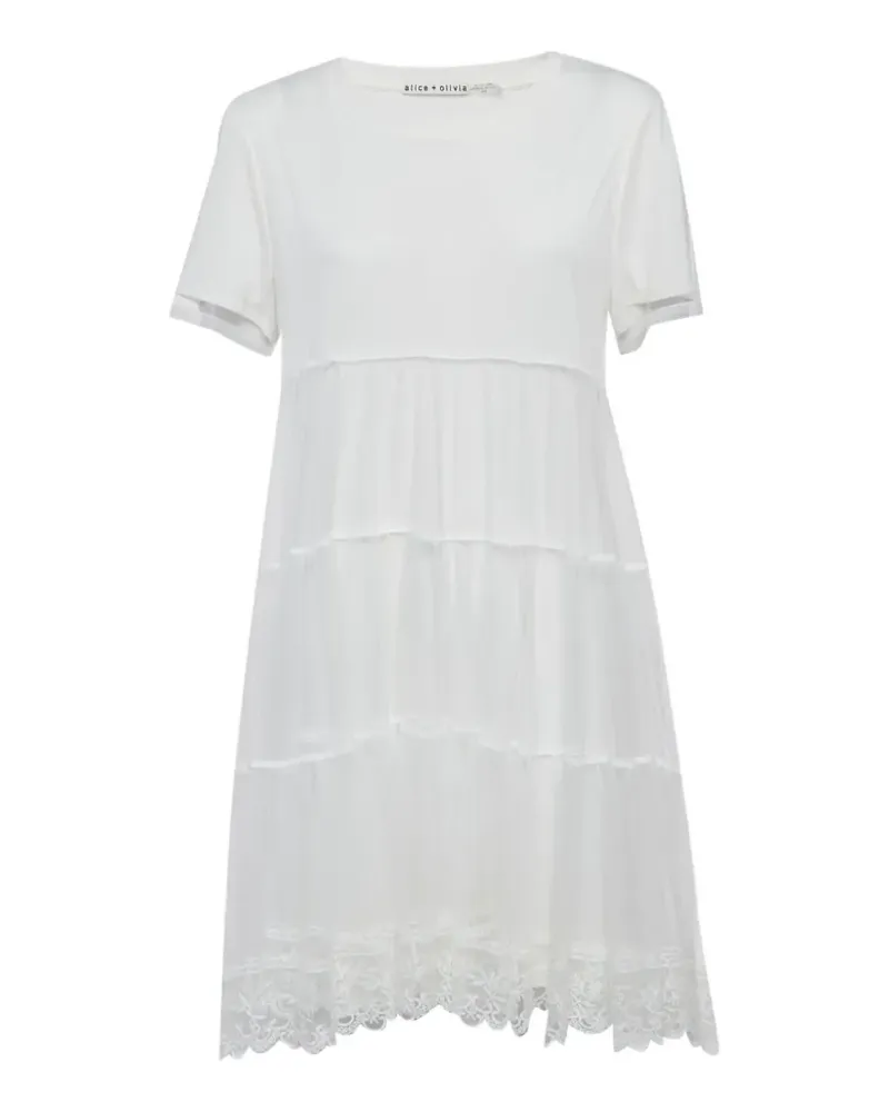 Alice + Olivia flared mini dress - Weiß Weiß