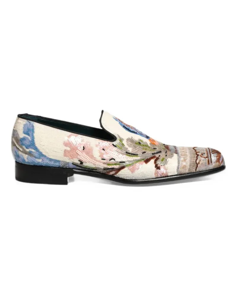 Dolce & Gabbana sequin-embroidered slip-on loafers - Weiß Weiß
