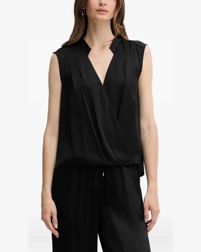 HUGO BOSS Bluse mit V-Ausschnitt - Schwarz Schwarz