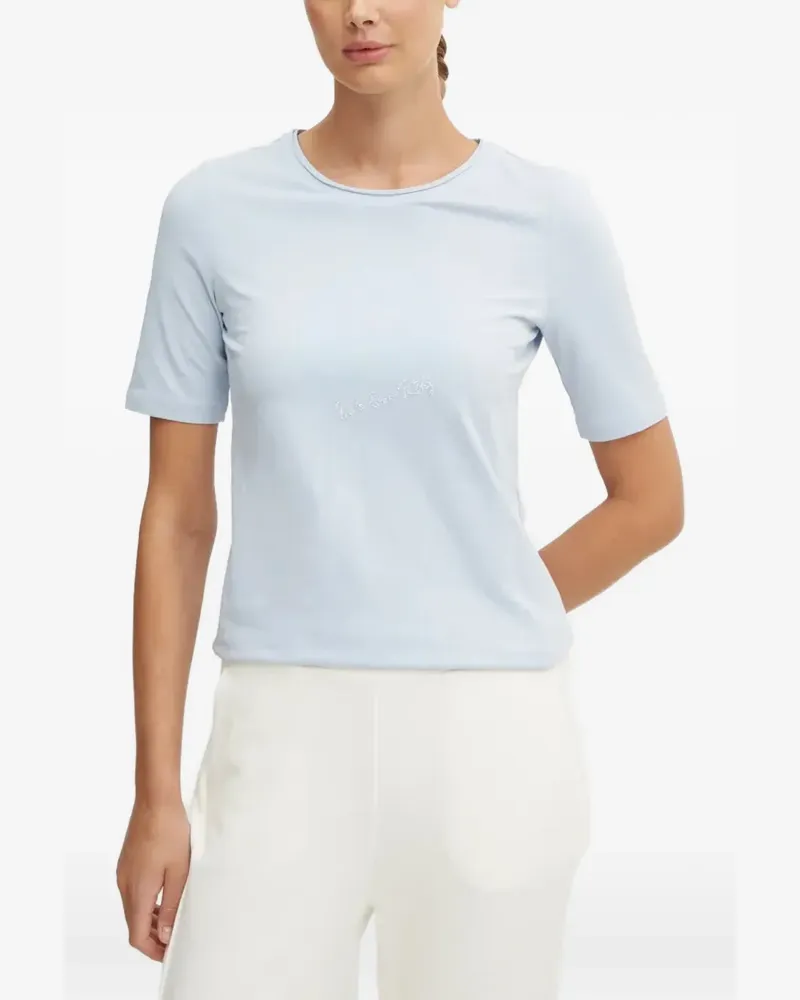 Sportalm T-Shirt mit kristallverziertem Logo - Blau Blau