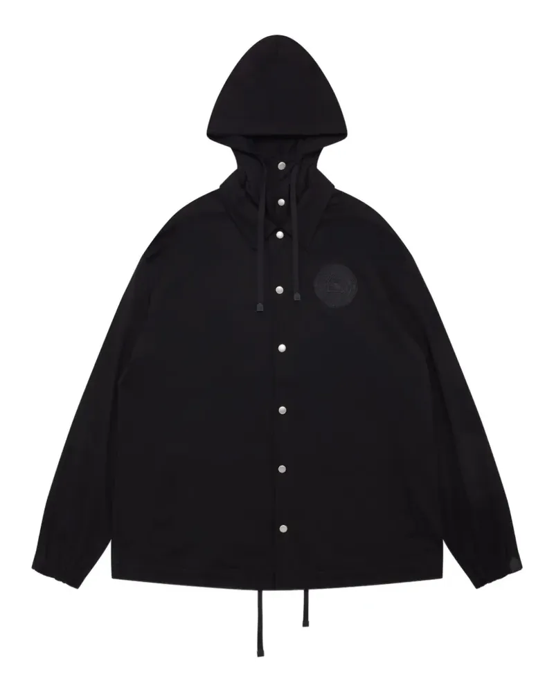 Noir Kei Ninomiya hooded jersey jacket - Schwarz Schwarz
