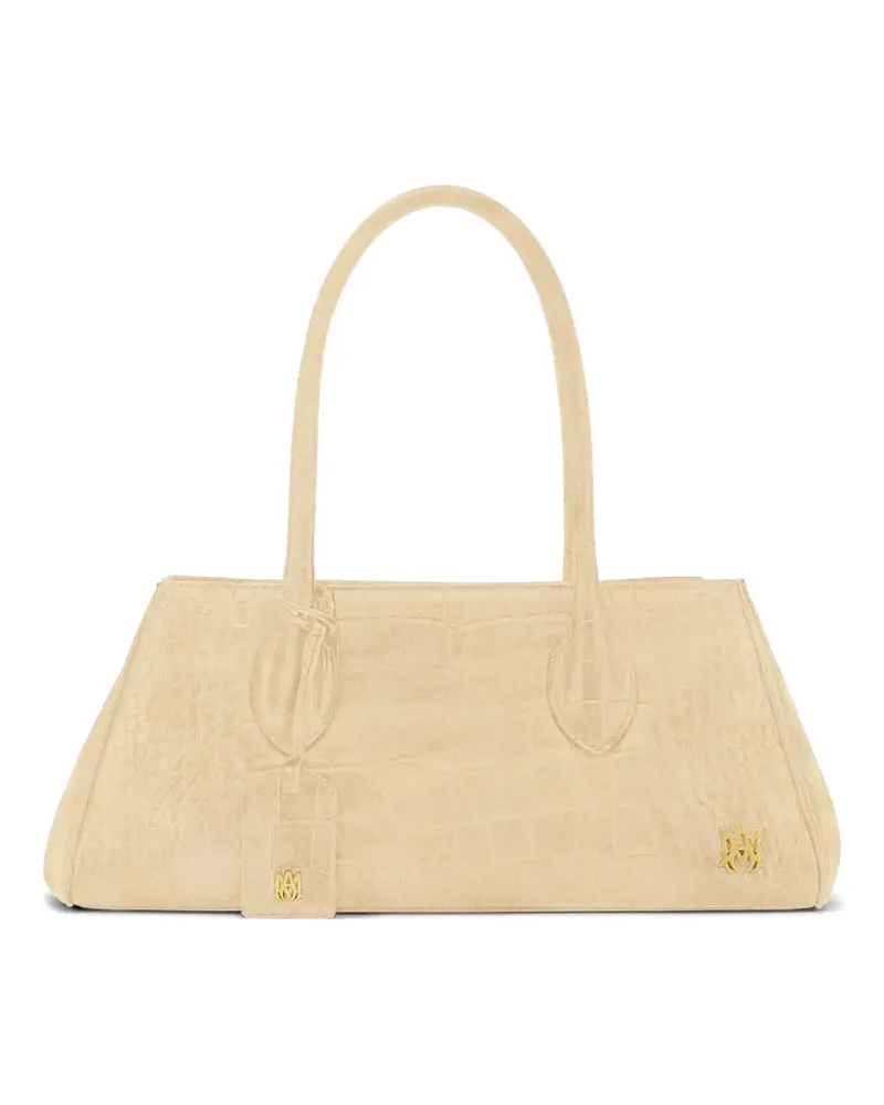 Amiri Honey Schultertasche mit Kroko-Effekt 40cm - Nude Nude