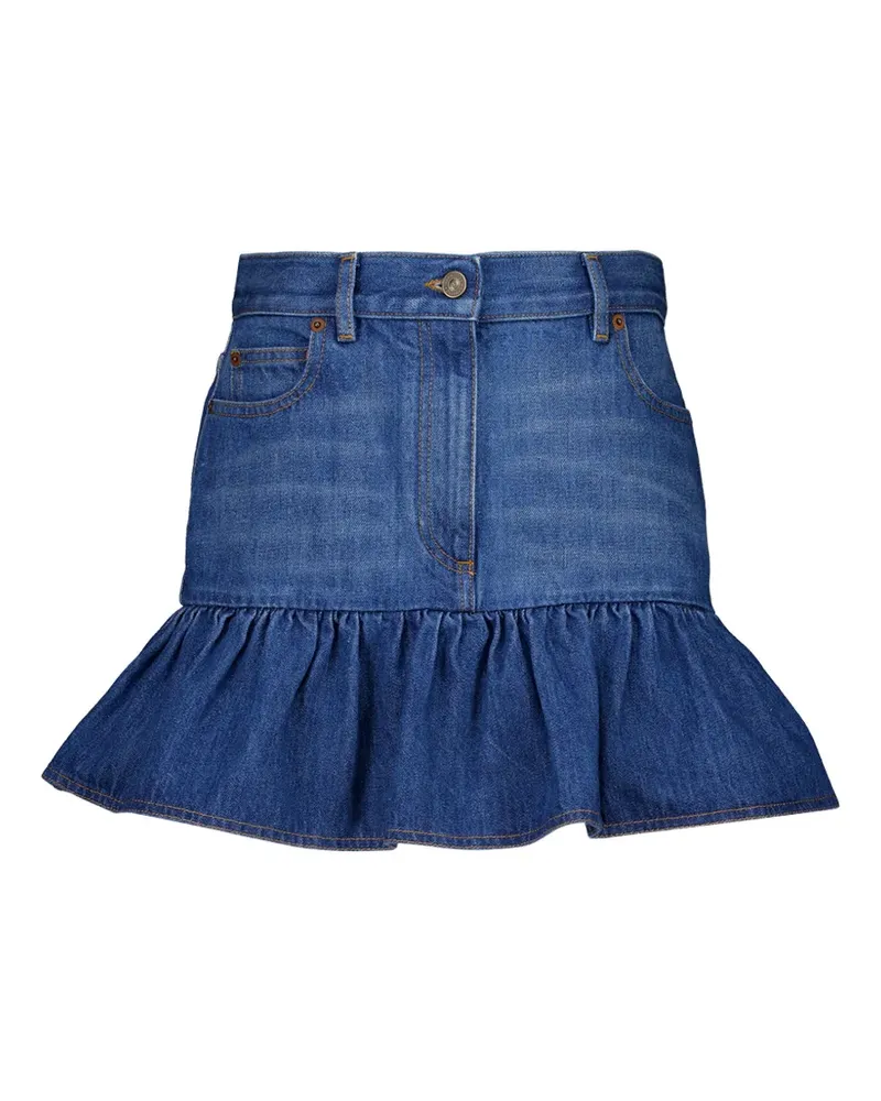 Valentino Garavani Jeans-Minirock mit Volant-Saum - Blau Blau