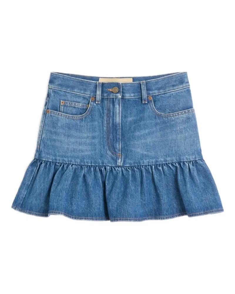 Valentino Garavani Jeansrock mit Rüschen - Blau Blau