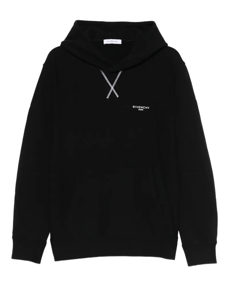 Givenchy cross-stitching logo-detail hoodie - Schwarz Schwarz