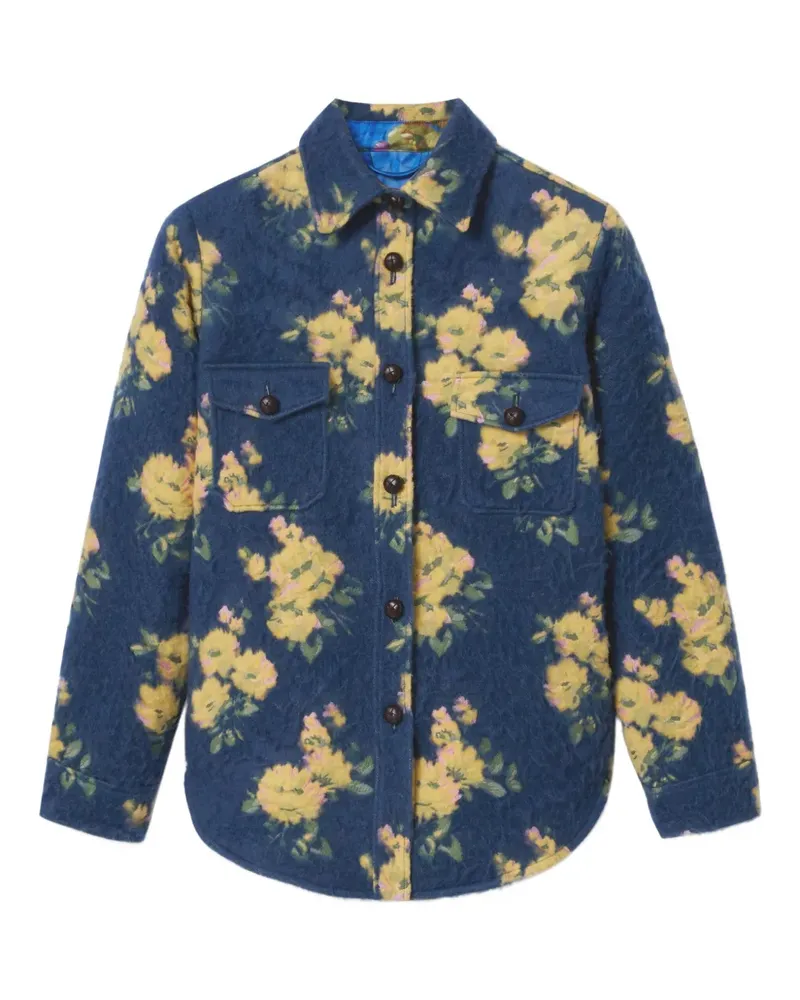 La DoubleJ Jacquard-Jacke mit Blumenmuster - Blau Blau