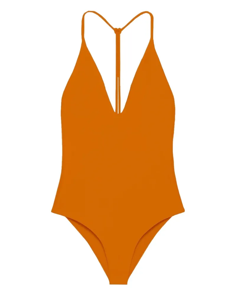JADE SWIM V-neck strap swimsuit - Orange Orange