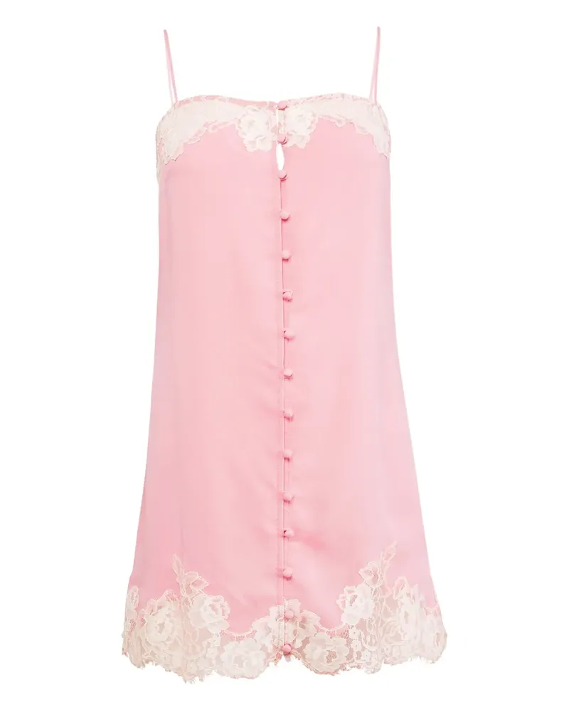 Fleur Du Mal Juliet lace button mini dress - Rosa Rosa