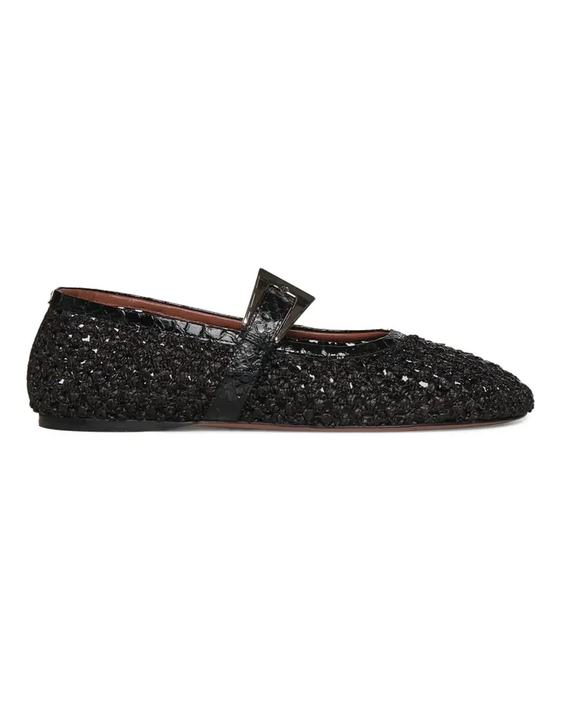 Paris Texas buckle-fastening ballet flats - Schwarz Schwarz