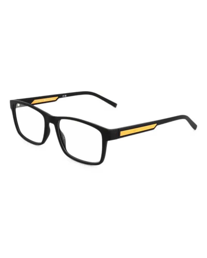 Tommy Hilfiger Eckige Sonnenbrille mit Logo - Schwarz Schwarz