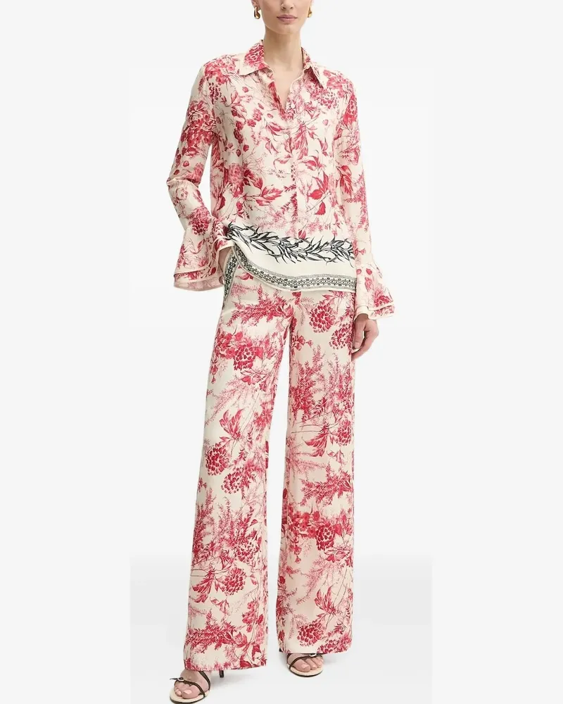 Simona Corsellini Hemd mit Blumen-Print - Rot Rot