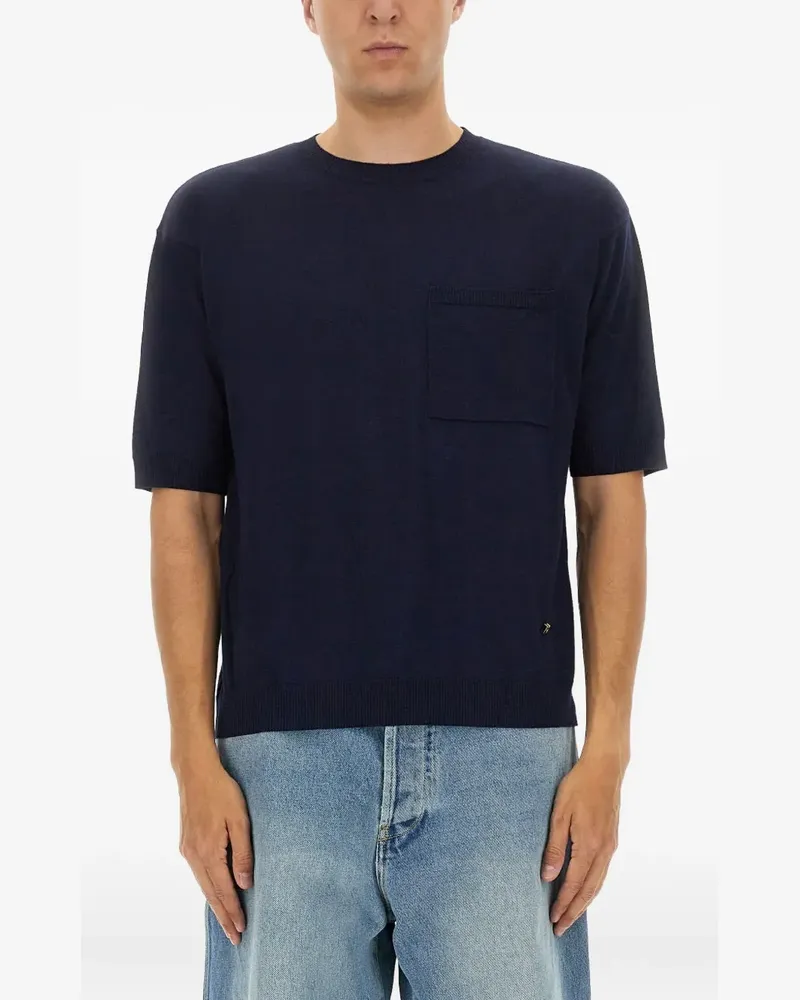 Moschino patch-pocket T-shirt - Blau Blau