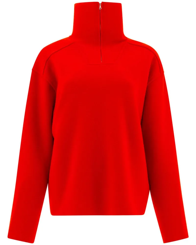 AURALEE Rollkragenpullover mit Reißverschluss - Rot Rot