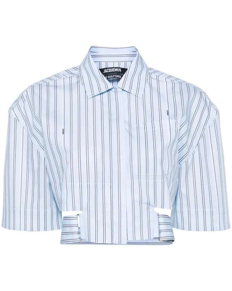 Jacquemus Gestreiftes La Chemise Courte Bari Hemd - Blau Blau